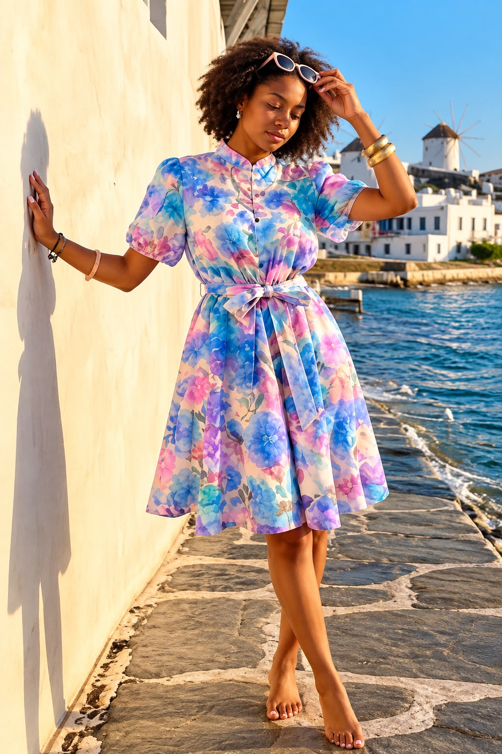 Santorini Bloom Dress